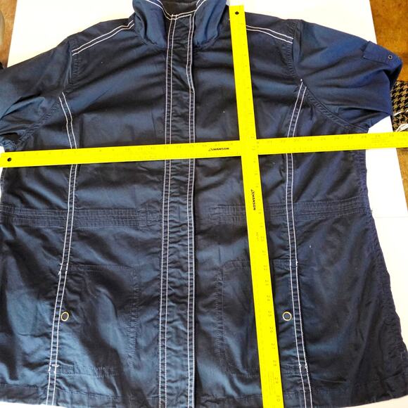 Oleg Cassini Sport Navy Sea Combers Zip Jacket Women’s 2X Nautical Preppy 3711 - Picture 7 of 8